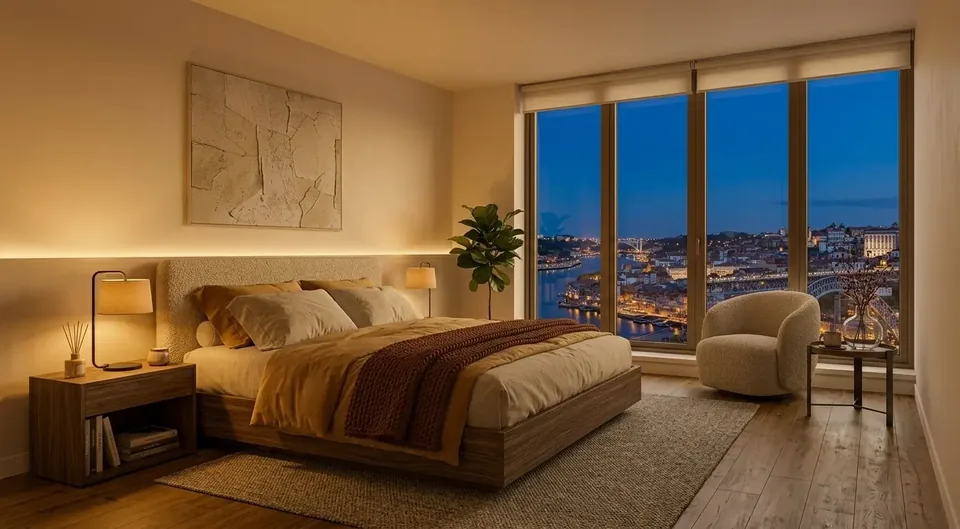 Interior quarto - Apartamento investimento Porto